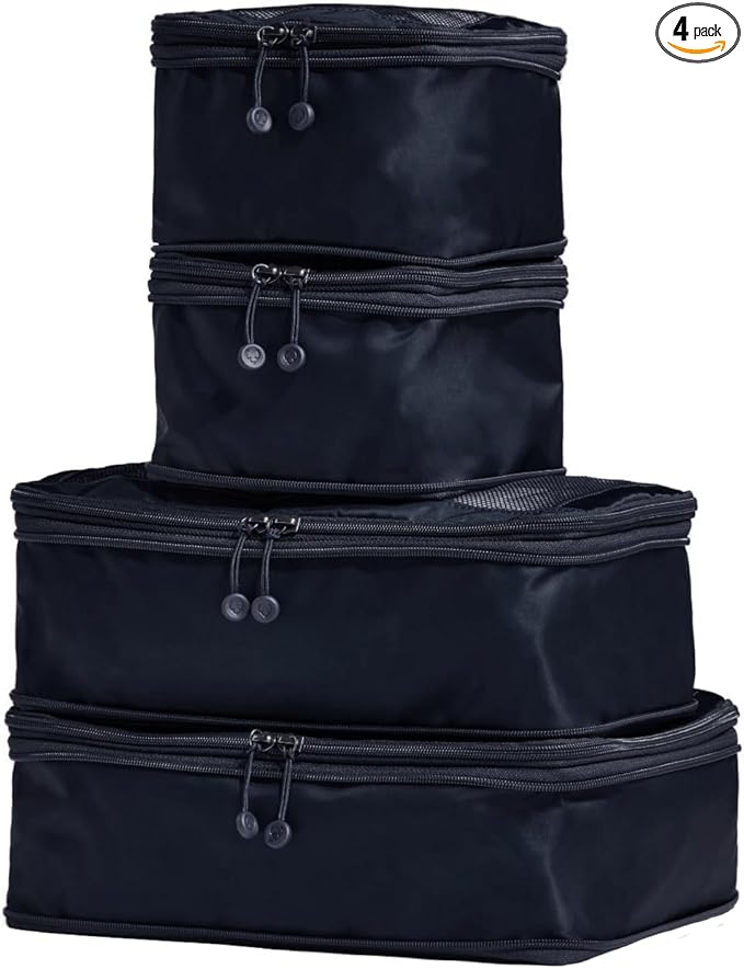 ANTLER - Compression Packing Cubes for Travel, Luggage Organiser for Suitcases or Bags, Travel Accessories, Set of 4, Navy Blue