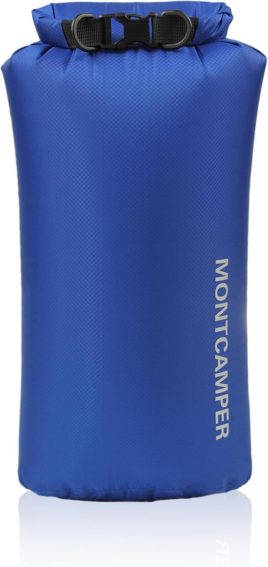 Waterproof Dry Bag 10L – 30D Nylon Roll Top Dry Sack with DWR & PU Coating, Lightweight Water-Resistant Storage for Kayaking, Camping, Hiking, Fishing & Beach (Blue)