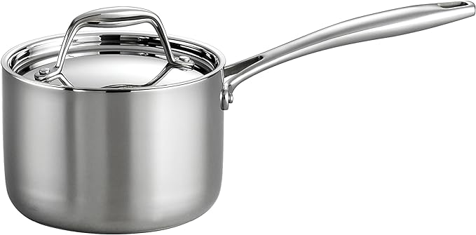 Tramontina Signature Tri-Ply Clad Stainless Steel 1.5-Quart Sauce Pan with Lid, Induction-Ready, Dishwasher-Safe, NSF-Certified, Made in Brazil