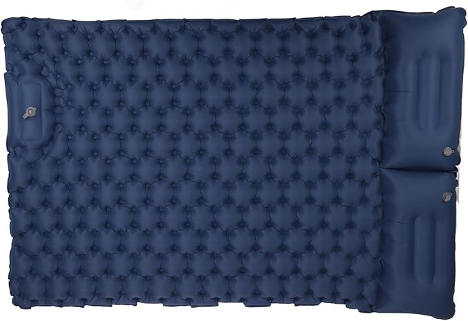 Double Inflatable Camping Sleeping Pads with Built - in Pillow, Ergonomic Nylon Mat for Couples, Fast Inflation Foot Pump Design, for Outdoor Camping Hiking