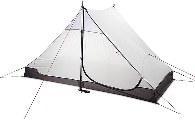 3F UL GEAR Lanshan 2 Person Tent Hiking Ultralight Camping Tent Professional 15D Silnylon Rodless Trekking Pole Tent Waterproof Backpacking Outdoor for Camping, Bivvy