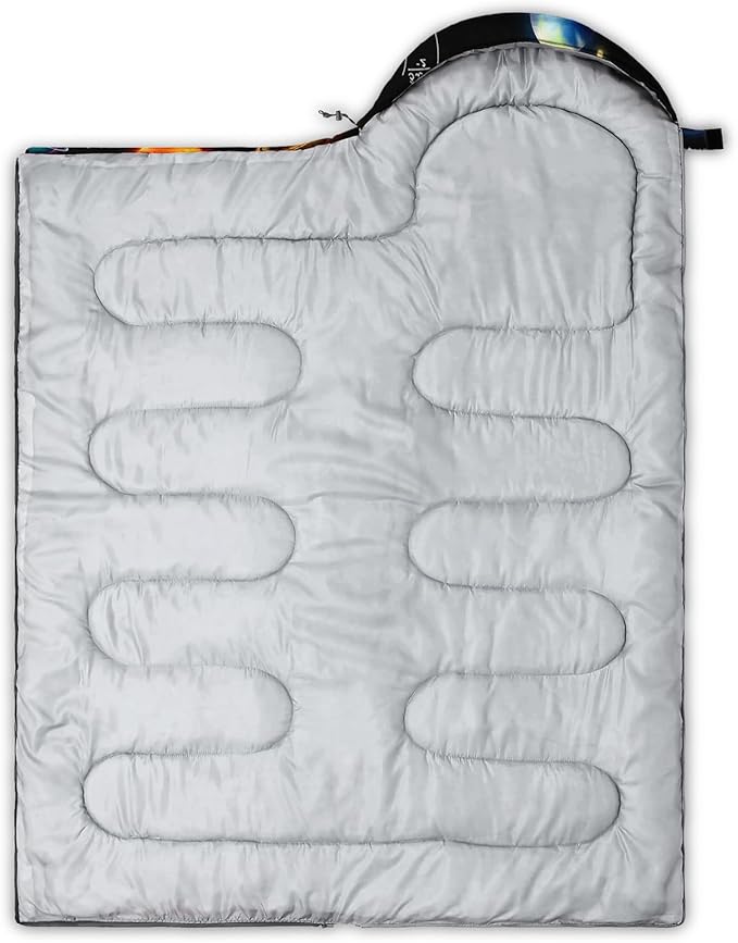 AILONEN Outer Space Astronaut Camping Sleeping Bags,Lightweight & Waterproof,3 Season Warm & Cool Weather,Cartoon Sleeping Bags for Kids,Boys Girls Travelling,Outdoors