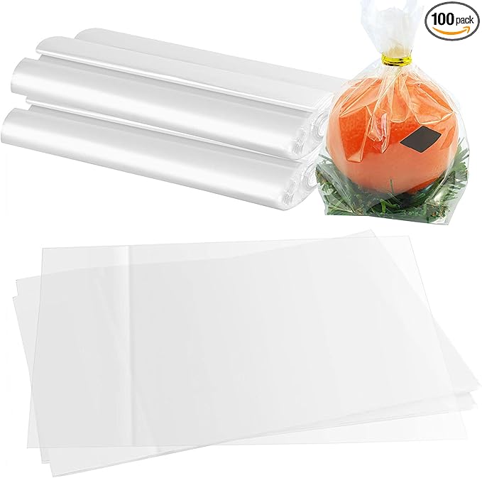 HOIGON 100 Count 15.7 x 23.6 Inch 4 Mil Thickened Large Clear Platic Poly Bags, Food Grade, Sealable and Odorless Clear Flat Open Poly Bags for Storage, Packaging