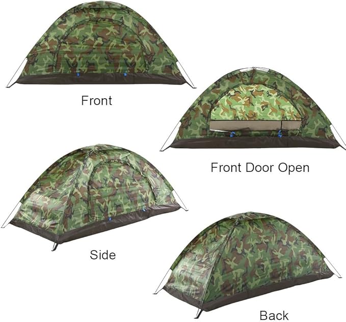 Ultralight Camping Tent, Dome Tent For 1-2 Person, Water Resistant For Outdoor Hiking, Backyard, Sleepovers(1 person)