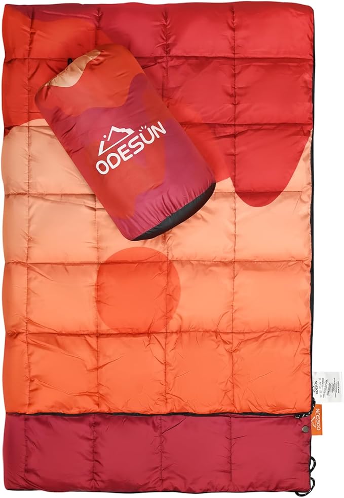 Lightweight Camping Blankets Outdoor Down Alternative Puffy Printed Camping Blanket Waterproof Large Silk Cotton Blanket Packable Warm for Trave Picnic Hiking Camping Cold Weather 78" x 55"