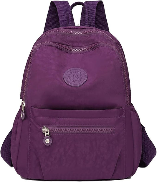 Simple Casual Solid Color Lightweight College Work Backpack Anti Theft Travel Backpack Daypack for Women (Purple)