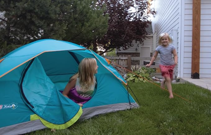 Coleman Kids Wonder Lake Tent with Rainfly, Sets Up in About 10 Minutes, 2-Person Glow-in-The-Dark Tent for Campsite, Backyard, or Indoor Use