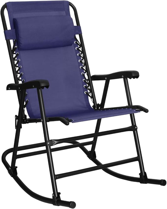 Amazon Basics Foldable Rocking Chair - Blue