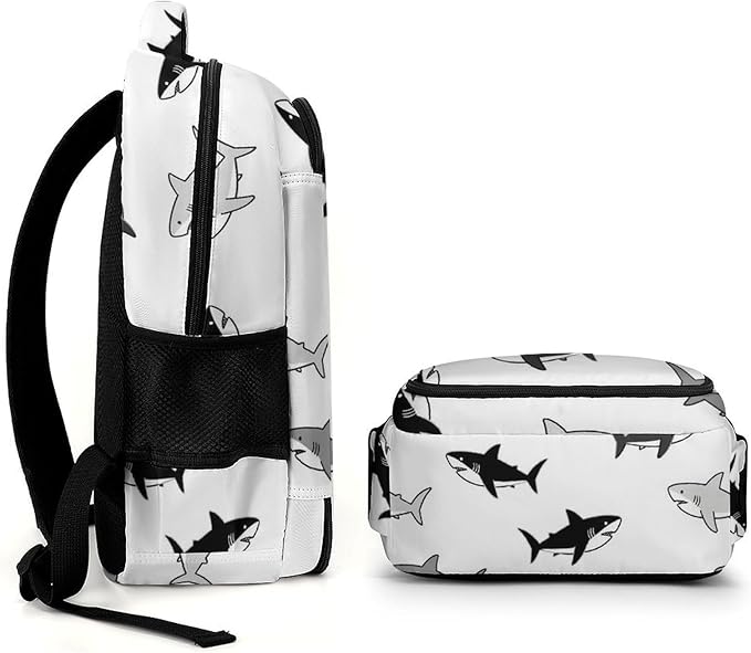 Carry On Travel Backpack Shark Silhouette, Large Sturdy Anti Theft Laptop Bag with Multi Compartments for Business Weekender Hiking