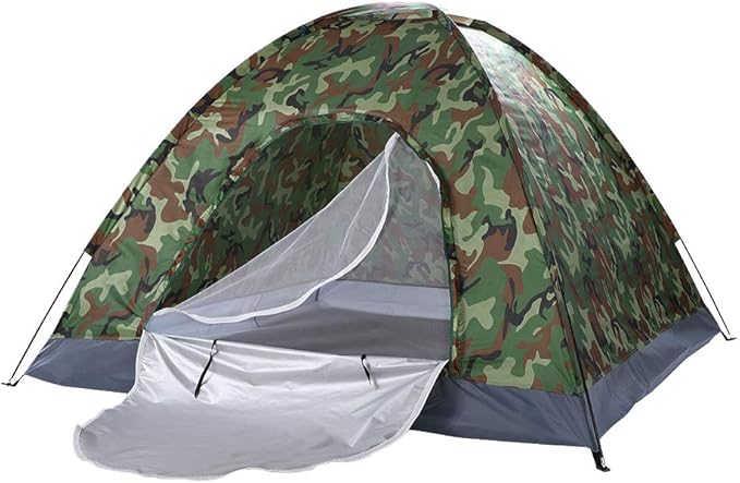 VINGLI 3-4 Person Camping Dome Tent Camouflage Outdoor Waterproof Easy Assembly, Durable Fabric Full Coverage Rain …