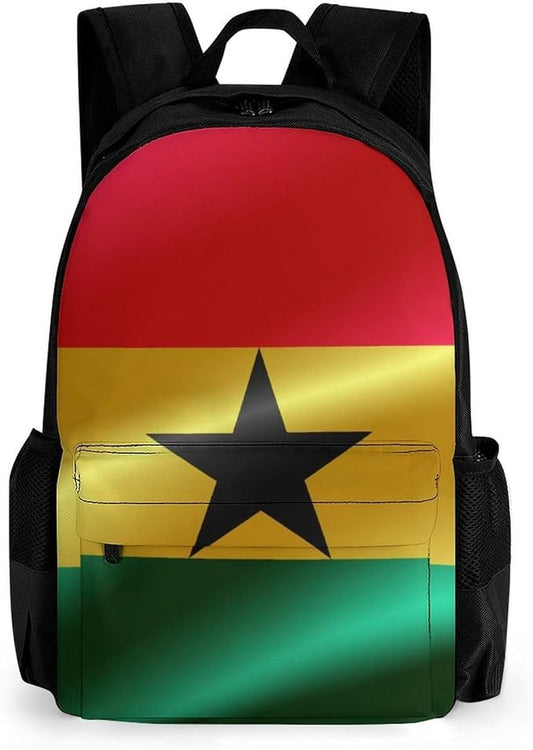 Lightweight Daypack Backpack for Trekking Work Running, Big Capacity Multipurpose Anti-Theft Bookbag, Flag Of Ghana Business Computer Bag