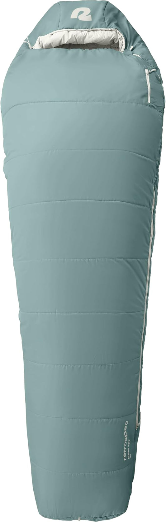 Retrospec Dream Mummy Sleeping Bag - 30°F Camping & Travel Essential Gear with Water - Resistant Shell & Synthetic Fill - Zippered Pocket & Stuff Sack