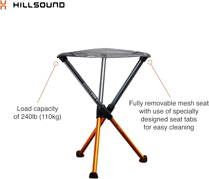 Hillsound BTR Stool for Ultralight Backpacking & Hiking, Lightweight Camping Chairs, Compact Portable Outdoor Seat