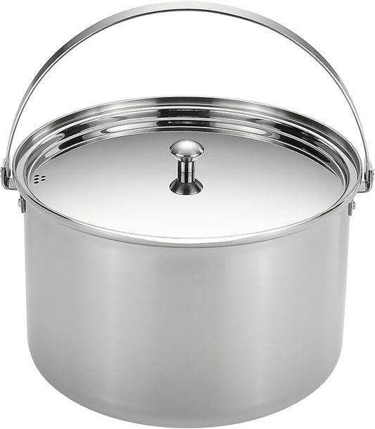 CAMPINGMOON 6 Quart Camping Stock Pot 3-Ply Stainless Steel Kitchen Pot CC-24