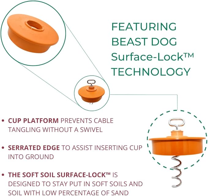 IntelliLeash Intelli-Stayk: Tailored for Soft Soils – Specialized Tie Out Stake for Dogs