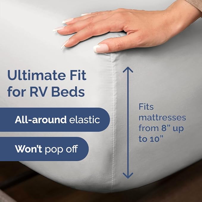 Short Queen Size 4 Piece Sheet Set - RV Short Queen, Soft, Breathable & Cooling Bed Sheets Set w/ Deep Pockets - Hotel Luxury Bedding for Women, Men, Kids, Teens, Boys & Girls - Oeko-Tex - French Grey