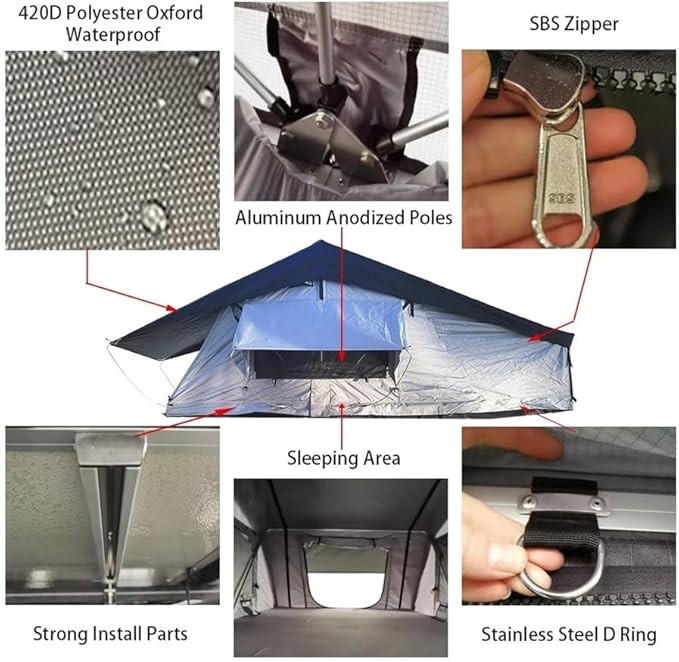 A Outdoor Camping Roof Top Tent Aluminum Camper Car 4X4 Roof Top Tent Rooftop Tent