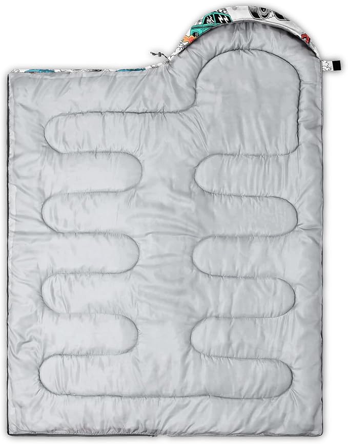 AILONEN Boys Sleeping Bag for Camping,Nautical Anchor,Lightweight & Waterproof,3 Season Warm & Cool Weather,Navy Blue Sleeping Bags for Kids Men Travelling,Outdoors