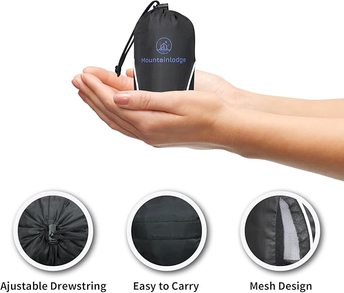 Mountainlodge Sleeping Bag Liner for Warm Weather Seasons with Carry Bag - Protable,Lightweight and Skin-Friendly Sleeping Bag for Camping,Hiking and Backpacking.