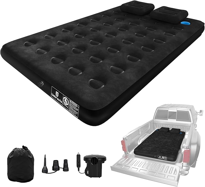 Umbrauto Air Mattress for 5.5-6.5 ft Short Bed Full-Size Trucks, Pickup Truck Airbed Mattress with Corded Air Pump for Outdoor Travel