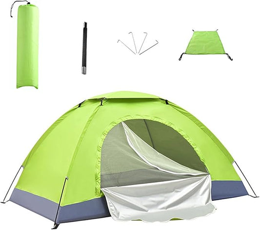 Ultralight Backpacking Tent Single Person Double Door Camping Shelter with Waterproof Oxford Fabric Fiberglass Poles Mesh Ventilation Screen Rain Fly Carry Bag for Outdoor Hiking