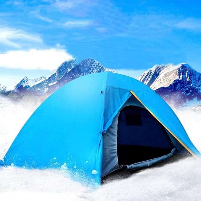 Easy to Assemble Tent Season 4 Dome Tent Stand-Alone Wind and Waterproof Hiking Camping Backpack Mountaineering Tent Portable Design for Outdoor Hiking (Color : Blue Size : 200X150X105CM)