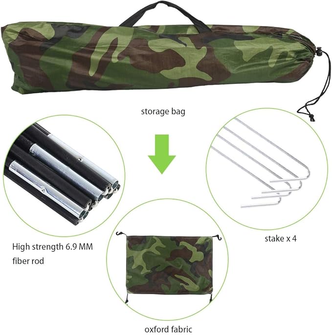 Lightweight Backpacking Tent, Outdoor Camouflage UV Protection Waterproof One Person Tent for Camping Hiking
