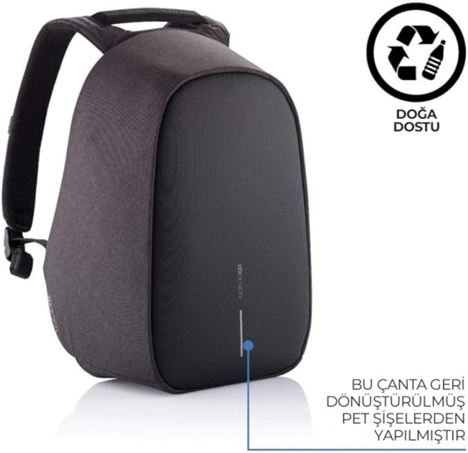 XDDesign Bobby Hero 20 Liter Anti Theft Laptop Backpack with Padded 17" Laptop Sleeve, Recycled Material, Water-Repellent, USB Charging Port, travel backpack carry on flight approved for men, women