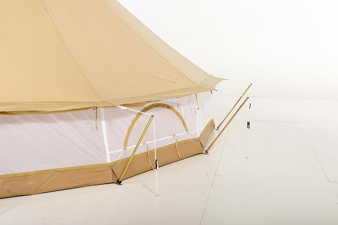 Sibley 500 ProTech Canvas Bell Tent, 4-Season Glamping Yurt for 8 People, Reinforced Material, Mesh Walls, 360 g/m² Cotton Canvas, Double Entrance