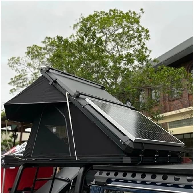Triangle Hard Shell Rooftop Tent Outdoor Car Camping Tent Aluminum Hardshell Roof Top Tents with Solar Panel