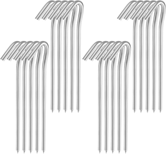7" Tent Stakes, Heavy Duty Tarp Camping Stakes, Galvanized Metal Pegs for Outdoor Decorations, 20 PCS