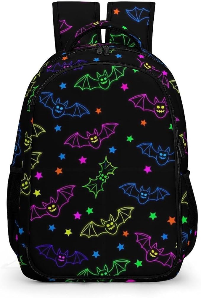 Business Anti Theft Laptop Backpack Halloween Cool Bats Art, Waterproof Travel Computer Bag with Laptop Compartment Gifts for Men Women