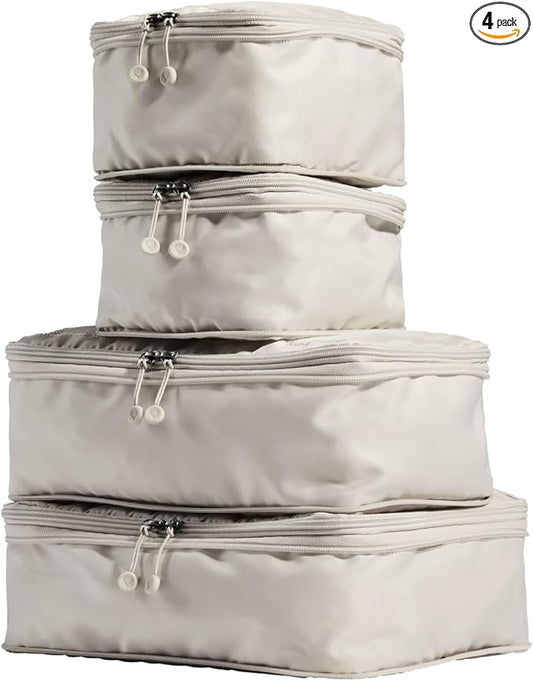 ANTLER - Compression Packing Cubes for Travel, Luggage Organiser for Suitcases or Bags, Travel Accessories, Set of 4, Taupe
