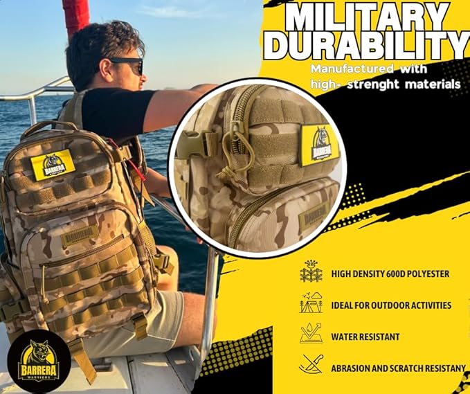 Tactical Backpack 25L Military MOLLE Assault Pack – Waterproof EDC Backpack for Hiking, Camping, Travel & Survival Gear, Bug Out Bag (Multicam Camo)