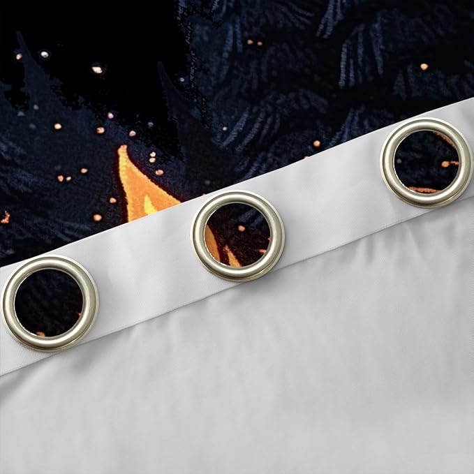 Feelyou Vintage Campfire Curtains for Bedroom Living Room Camping Camper Blackout Darkening Drapes Camping Decor Window Treatments, 2 Panels 38 x 45 Inch Room Decor