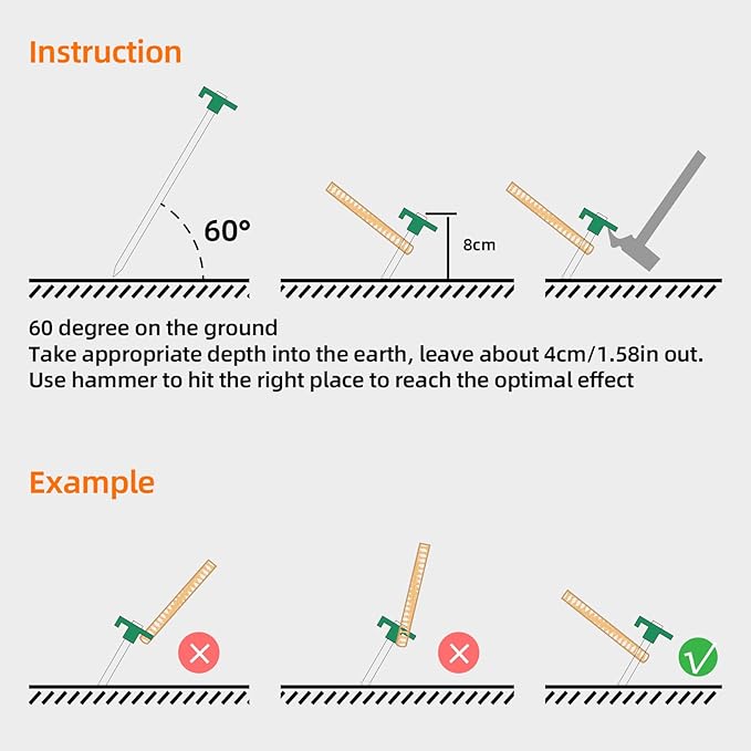 20+2PCS Tent Stakes Heavy Duty Camping Stakes,AVOFOREST 9.8Inch Non-Rust Metal Tent Pegs Ground Stakes Tent Spikes Camping,Garden,Hiking Green