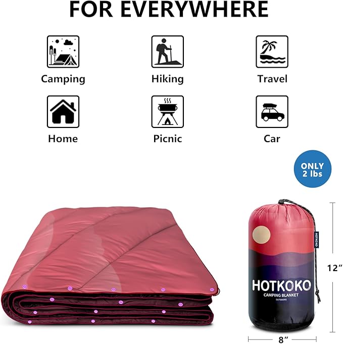 Camping Blanket,Lightweight Down Alternative Puffy Printed Camping Blanket Packable Outdoor Blanket for Camping,Traveling, Stadium, Hiking, Picnics