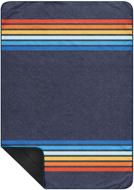 Rumpl Everywhere Mat | Lightweight Ground Cover for Hiking, Camping, Traveling, Picnics | 52" x 75" | Coast Retro Rays