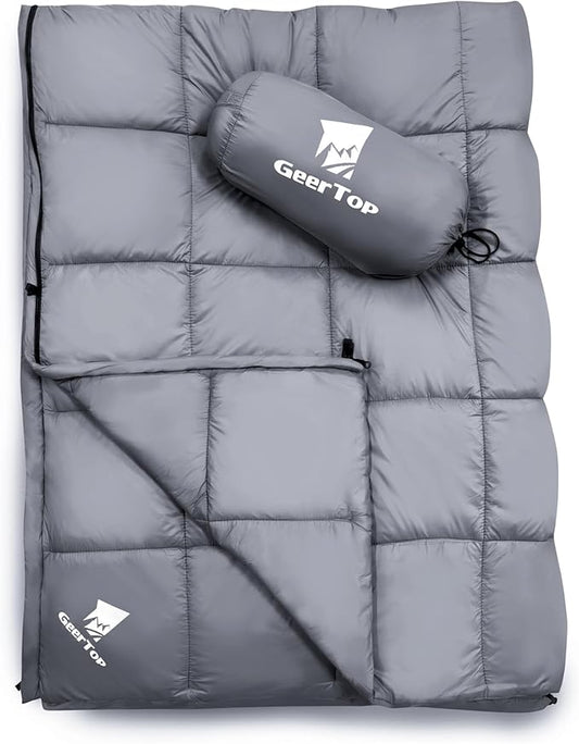 GEERTOP Lightweight Outdoor Camping Blankets for Adults, Compact Travel Blanket for Hiking Backpacking All Weather Sleeping Bag Quilt for Beach, Park, Stadium