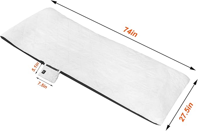 Inflatable Sleeping Pad Heating Cover,Heated Covers for Memory Foam Camping Mattress Pad,Outdoor Sleeping Pad, 78 * 28 * 5in (Only Heated Cover)
