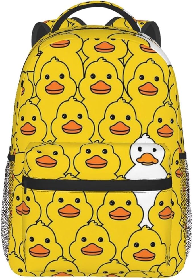 Rucksacks Lightweight Multipurpose Anti-Theft Yellow Flat Mouth Ducks Shoulder Bag Big Capacity Traveling Camping Backpack With Side Pockets