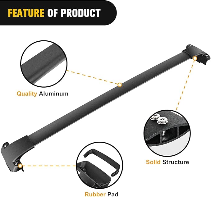 Nilight Roof Rack Cross Bars Fit for Subaru Crosstrek 2018-2023 & Impreza 2017 18 19 20 21 22 2023 Aluminum Rails Crossbars with Rubber Pad for Rooftop Cargo Carrier Kayak (Only Fit Raised Side Rails)