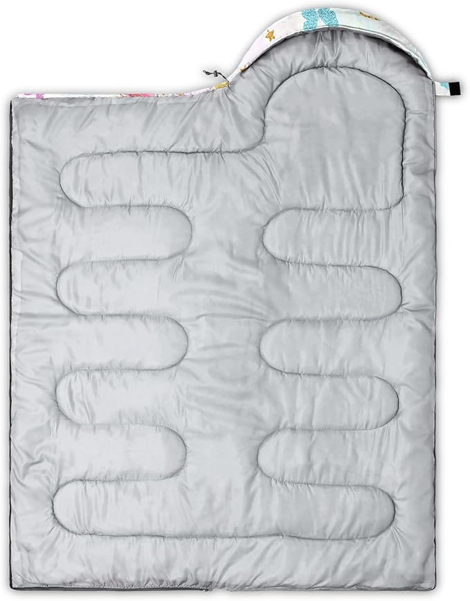 AILONEN Girls Pink Camping Sleeping Bags,Lightweight & Waterproof,3 Season Warm & Cool Weather,Cute Bow Duck Print Sleeping Bags for Kids,Girls,Adults Travelling,Outdoors