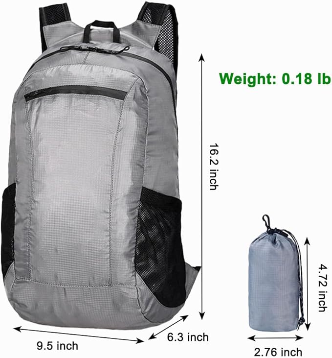 Foldable Daypack, Small Backpack, Hiking Backpack Daypack, Lightweight Waterproof Travel Packable Rucksack for Men and Women