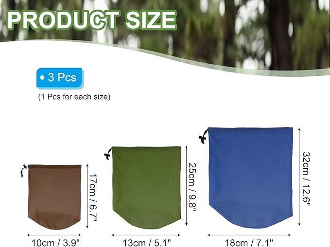 PATIKIL Stuff Sack, Waterproof Outdoor Storage Sack Portable Drawstring Dust Flap Bag for Hiking Backpacking