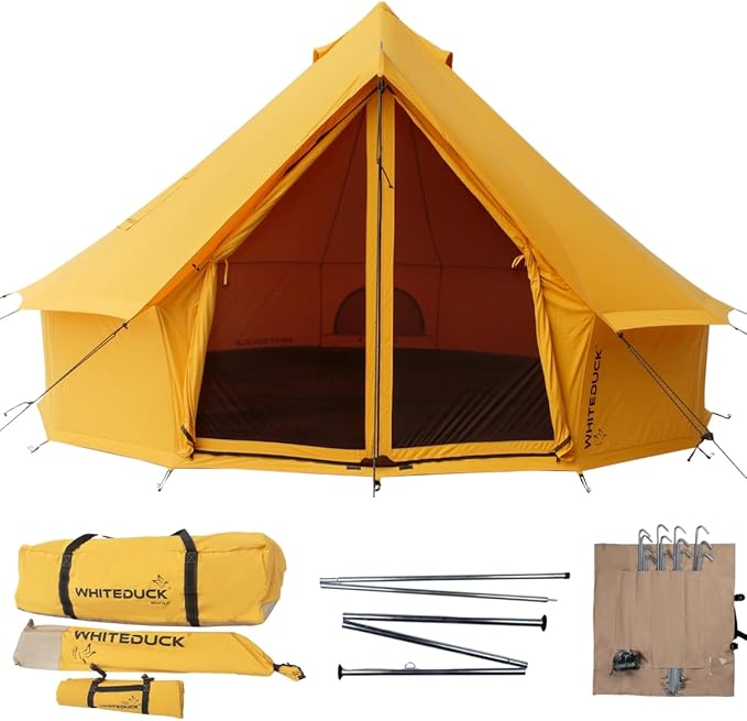 WHITEDUCK Regatta Canvas Bell Tent - w/StoveJack, Waterproof, 4 Season Luxury Camping and Glamping Yurt Tent Outdoor