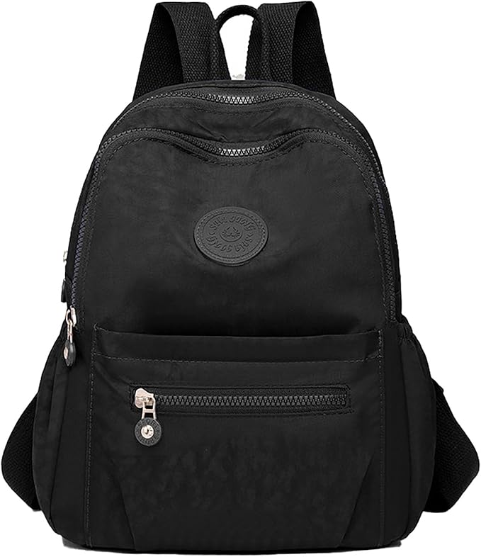 Simple Casual Solid Color Lightweight College Work Backpack Anti Theft Travel Backpack Daypack for Women (Black)