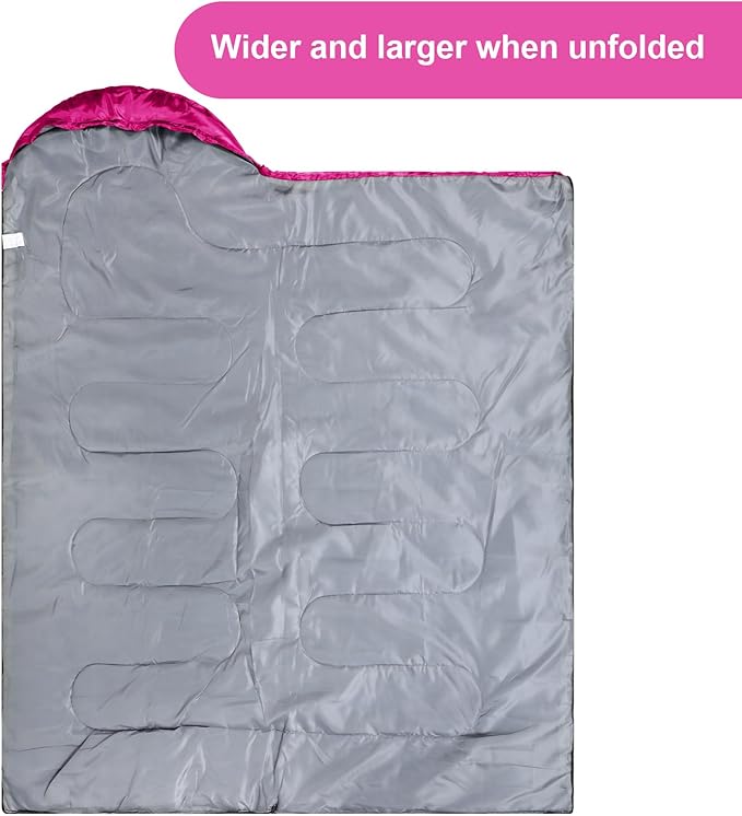 Tudomro 2 Pcs Camping Sleeping Bag for Adults, Lightweight Packable Waterproof Camping Gear Equipment to Keep Warm for Spring Summer Fall Indoor Outdoor Backpacking Hiking Travel