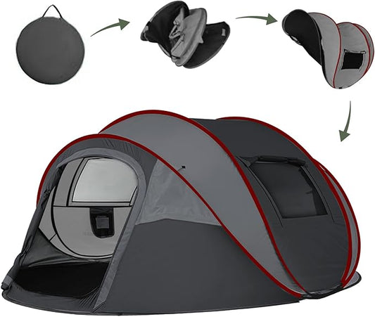 Instant Pop Up Camping Tent, 4-6 Person Tents,Automatic Set Up Tent in 3 Seconds,Waterproof Sunshade Family Tent,Portable Lightweight Dome Tent for Outdoor Camping,Hiking,Travel & Beach