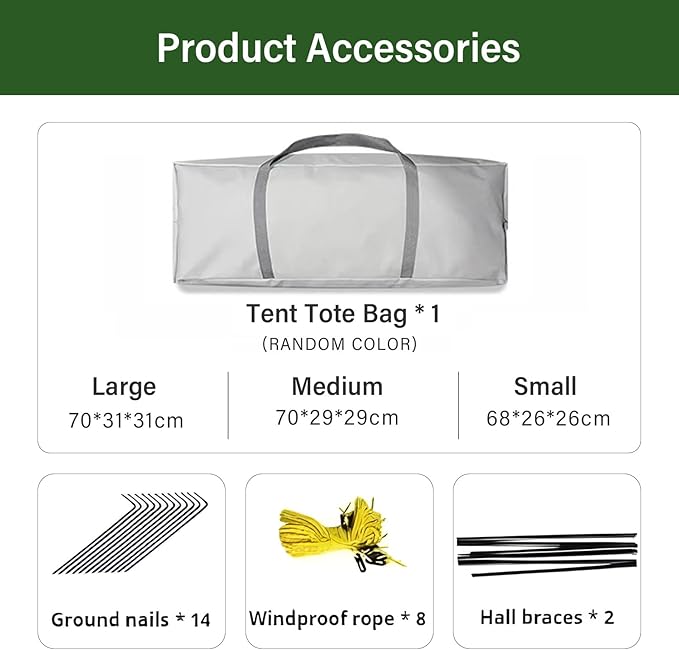 Large Family Standing Upright Camping Tent - 5-12 Persons Multi-Room Waterproof Tent with Screened Porch - Glamping Tent for Outdoor Camping & Family Vacation